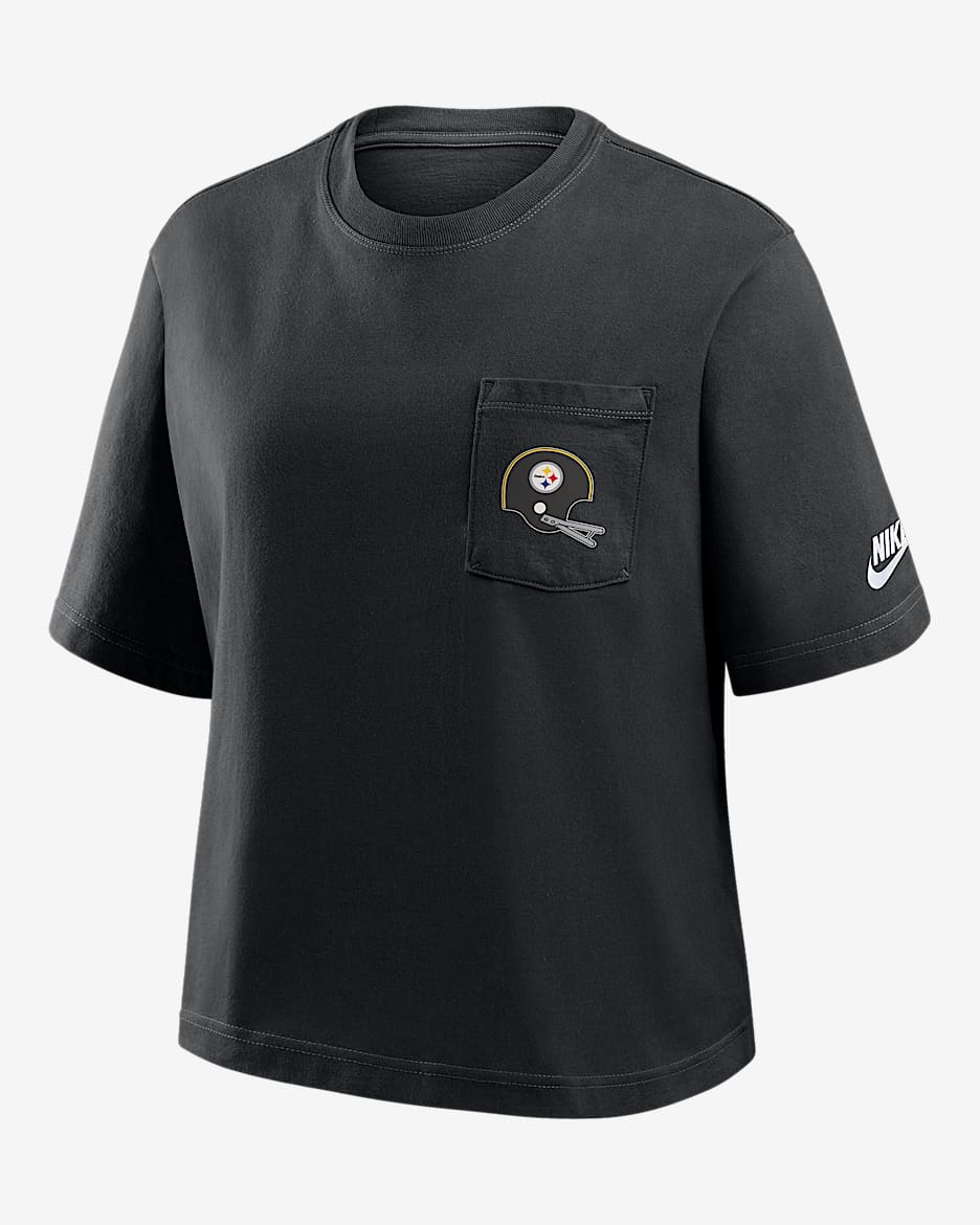 Pittsburgh Steelers Rewind Pocket Boxy Women's Nike NFL T